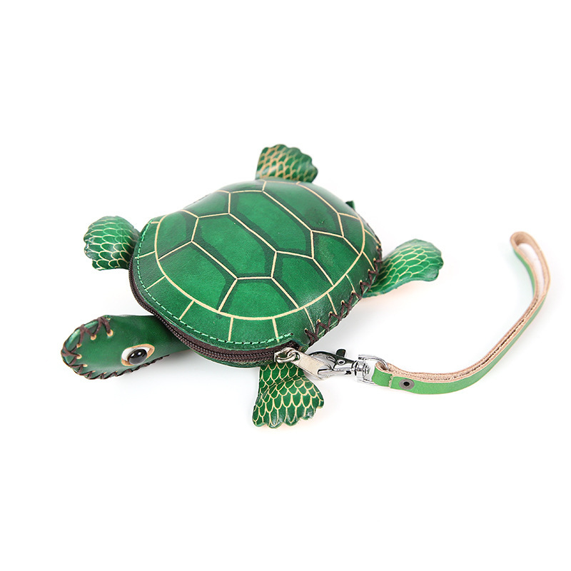 Coin Purse Green Turtle Shaped Wallets Women's Travel Zipper Handbag for Coins Keys and Small Accessories Daily Use