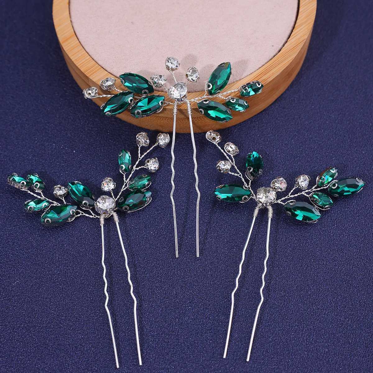 3 Bridal Wedding Crystal Hair Pin Flower Bridal Hair Accessories for Women and Girls Wedding Hair W241007