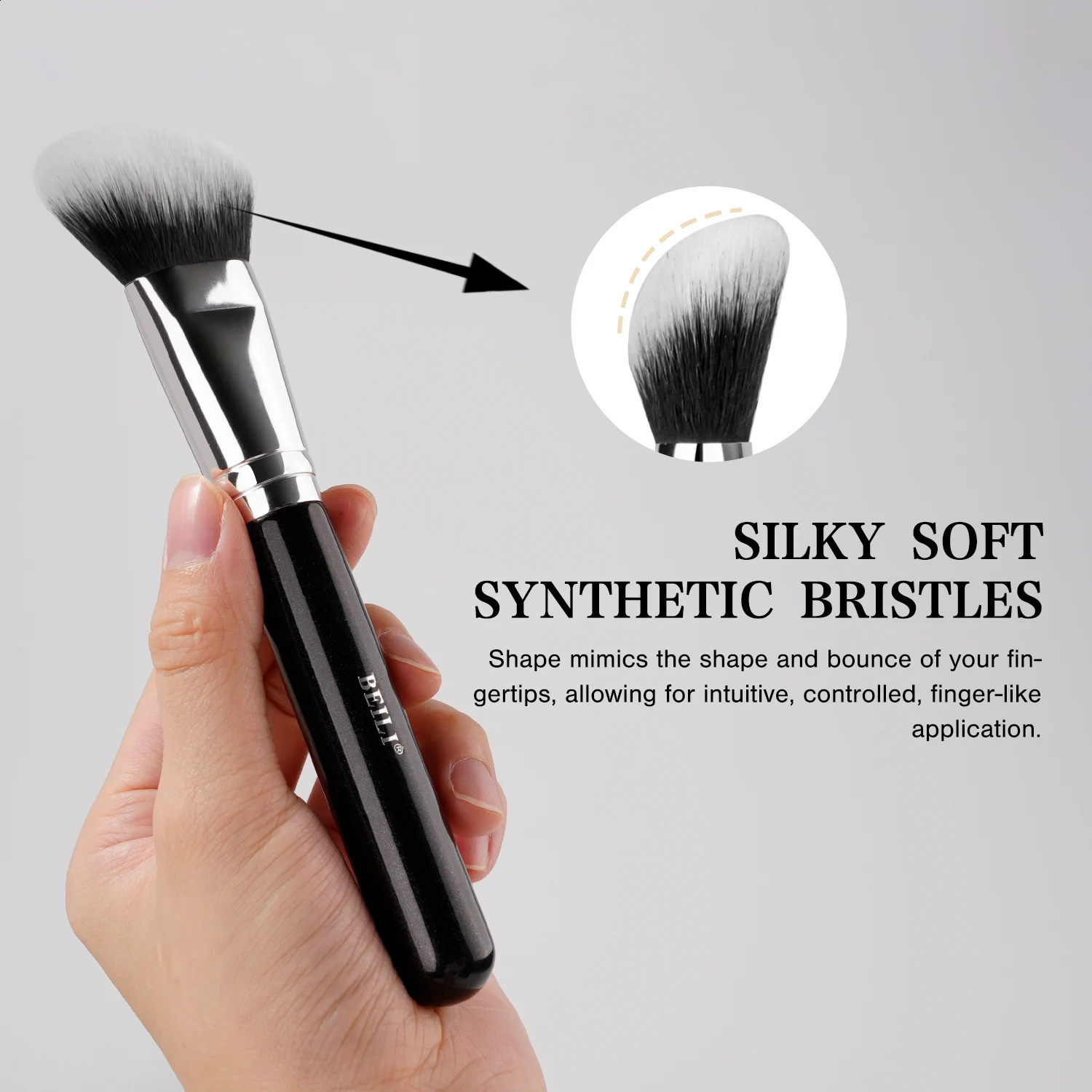 BEILI Professional Bevel Basic Makeup Brush 1Pcs Soft Synthetic Hair for Liquid Cream Powder lotion Contour Face Brush 241008