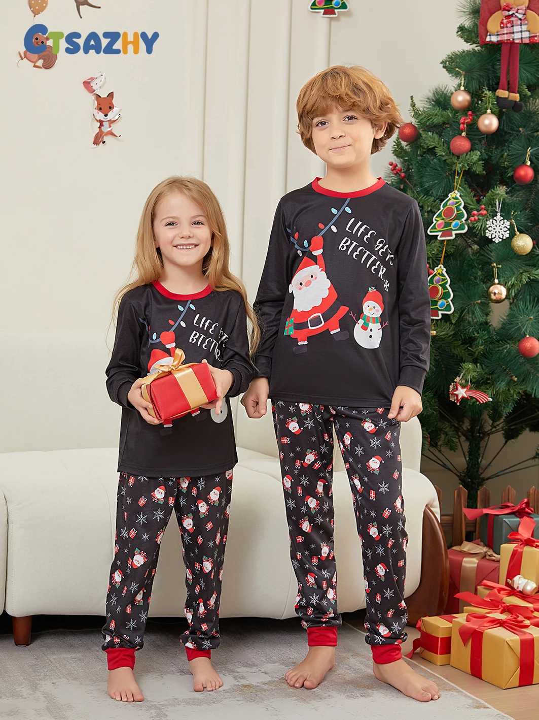 Christmas Family Matching Set Mom Dad Child 2-piece Pajama Set Baby Casual Loose Pajama Christmas Family Appearance Pajama W2410082