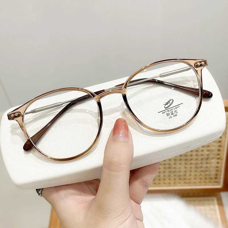 Men Women Luxury Round Frame Eyewear Anti-radiation Myopia Glasses Unisex Anti-fatigue Eyeglasses Fashion Near Sight GlassesX241008