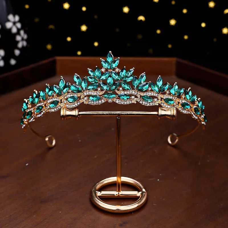 1Pc New Wedding Accessories Alloy Inlaid Golden Hair Crown Bridal Wedding Hair Accessories Crystal Crown Ideal Gift Choice W241007
