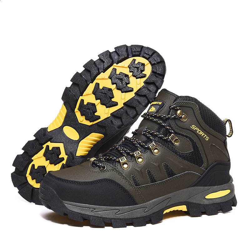 Mens Hiking Boots Autumn Winter Trekking Shoes Waterproof Leather Boots Men Women Outdoor Non-slip Climbing Boots Size 240912