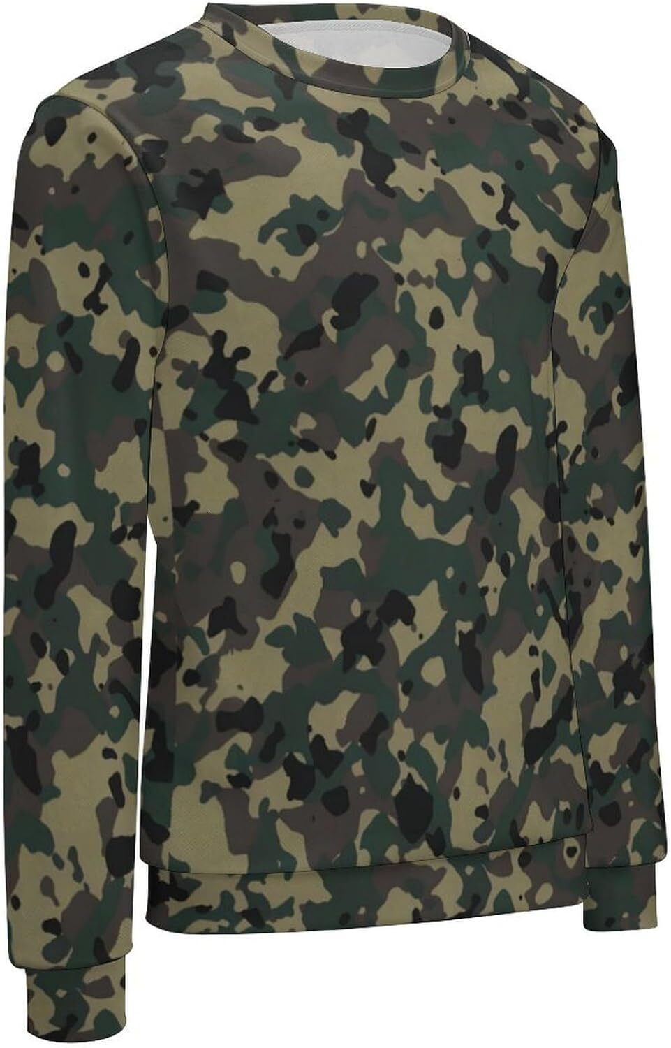Long Sleeve Shirts for Men sweatshirt Men's Crewneck Camo Sweatshirt Casual Streetwear Camo Pattern Long Sleeve Pullover T shirt Tee Streetwear
