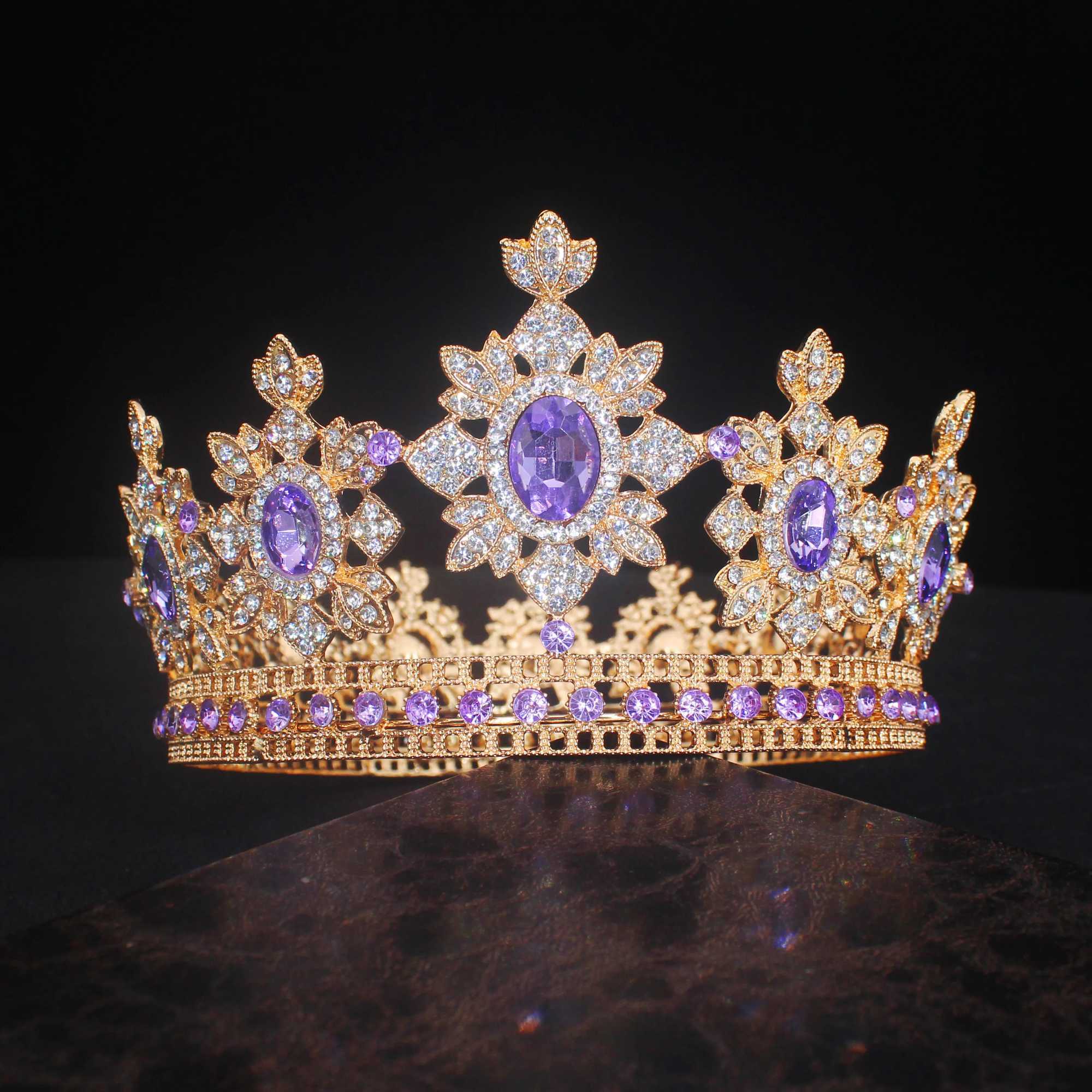 Crystal Queen King Tiaras and Crowns Bridal Diadem Headpiece Womens Ball Hair Accessories Wedding Bridal Headpiece W241007
