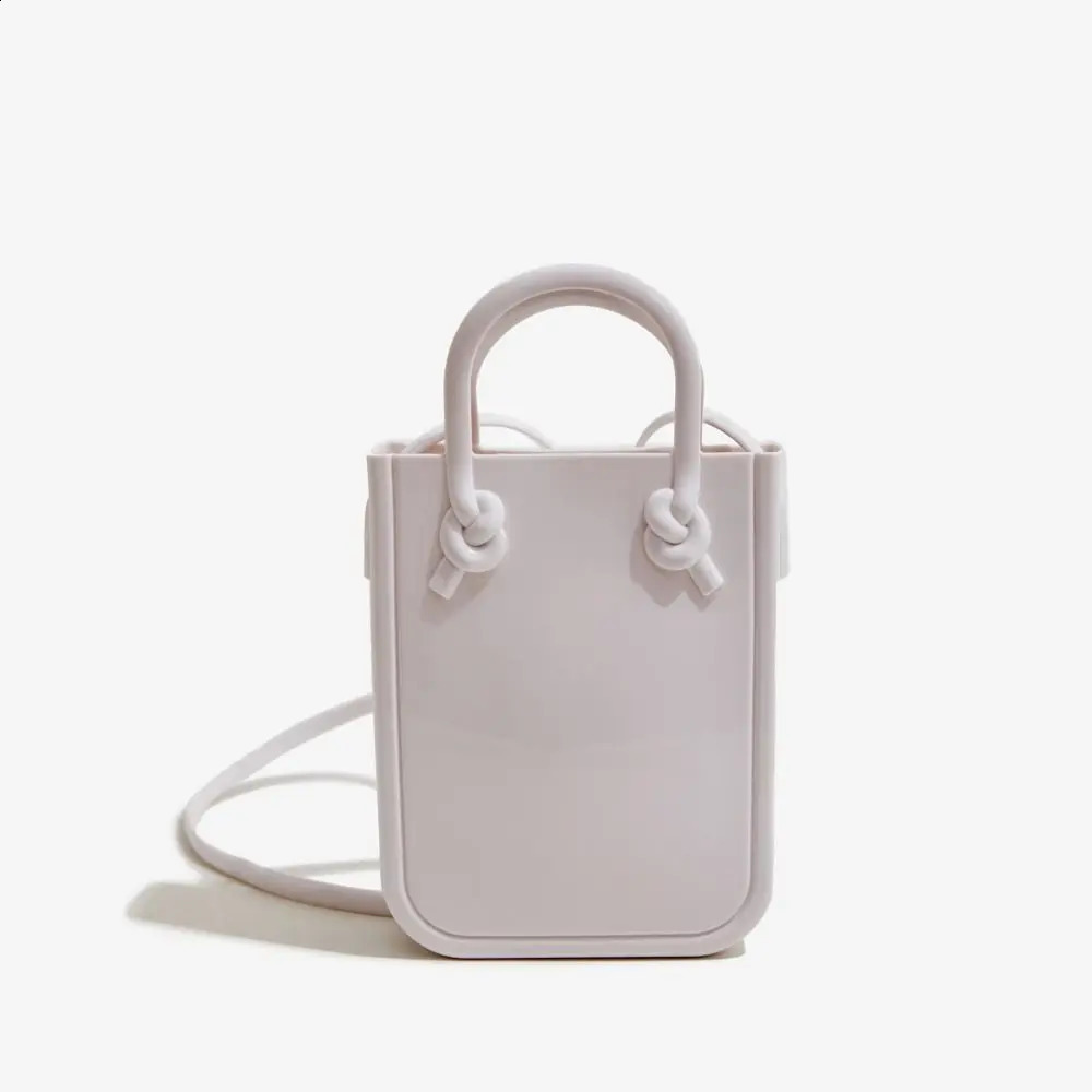PVC Jelly Bag Macaron Colored Handbag Womens Cross Body Mini Tranel Phone 241008