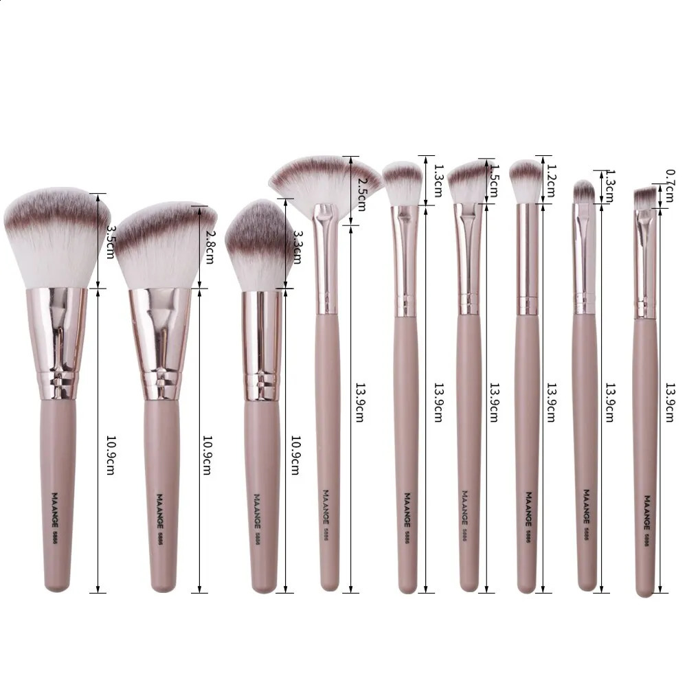 Maange 9Pcs Basic Makeup Brush Set Cosmetic Powder Highlighter eye shadow Blending Beauty Tool Density Soft Brush 241008