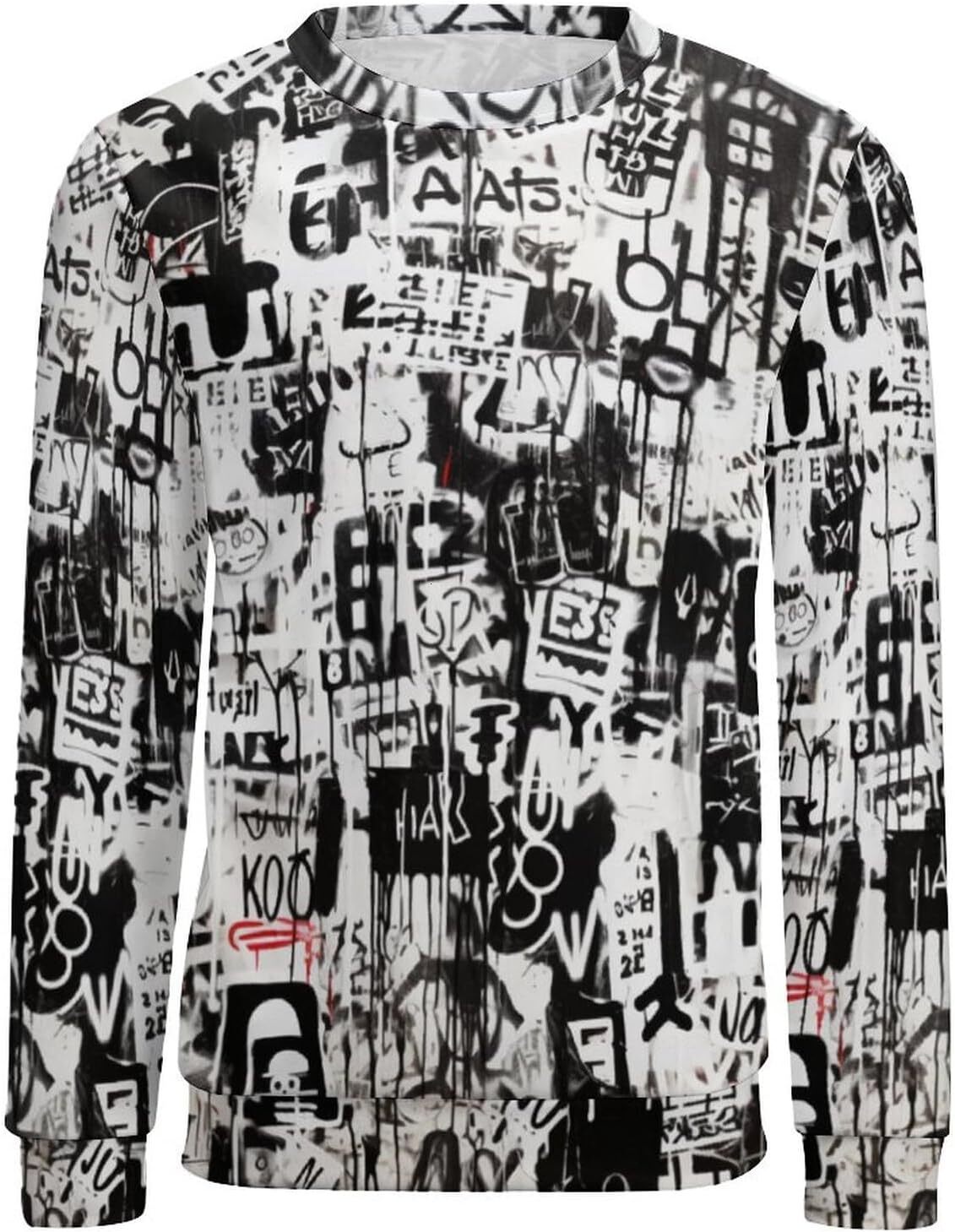 Long Sleeve Shirts for Men sweatshirt Men's Urban Streetwear Hip Hop Graffiti Long Sleeve Sweatshirt Crew Neck Pullover Activewear Streetwear Cas