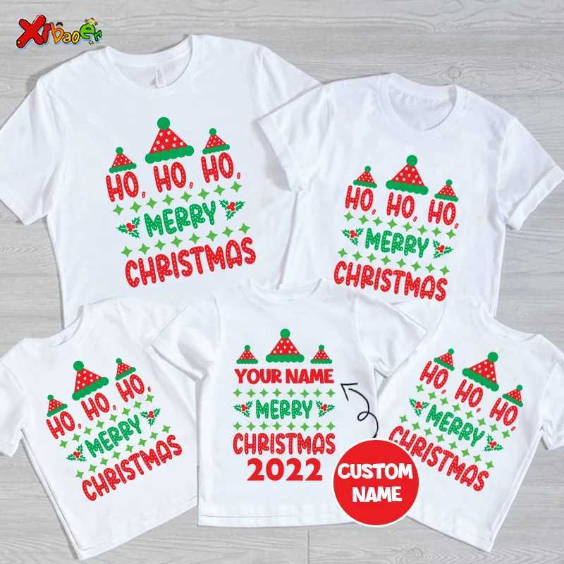 Christmas Family T-shirt Customized Name Clothing Christmas Family Shirt Clothing Family Christmas Pajamas 2022 W241008