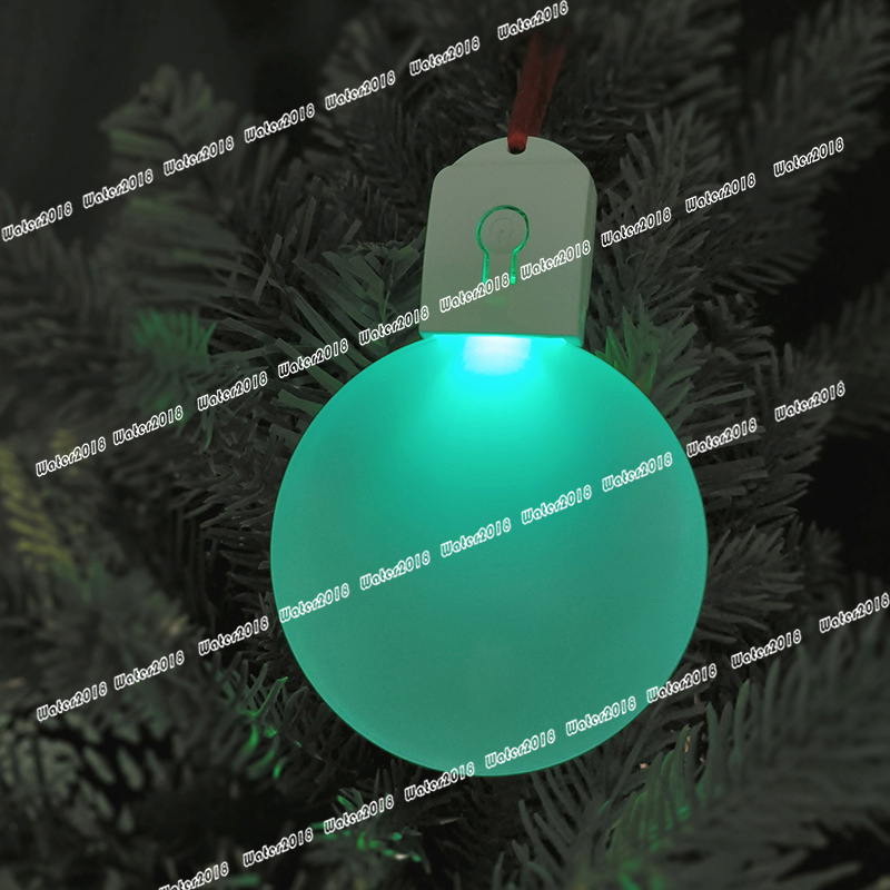 Sublimation Blank Christmas Ornament Bulb 7 Colors Changing Printing Acrylic Xmas Round LED light