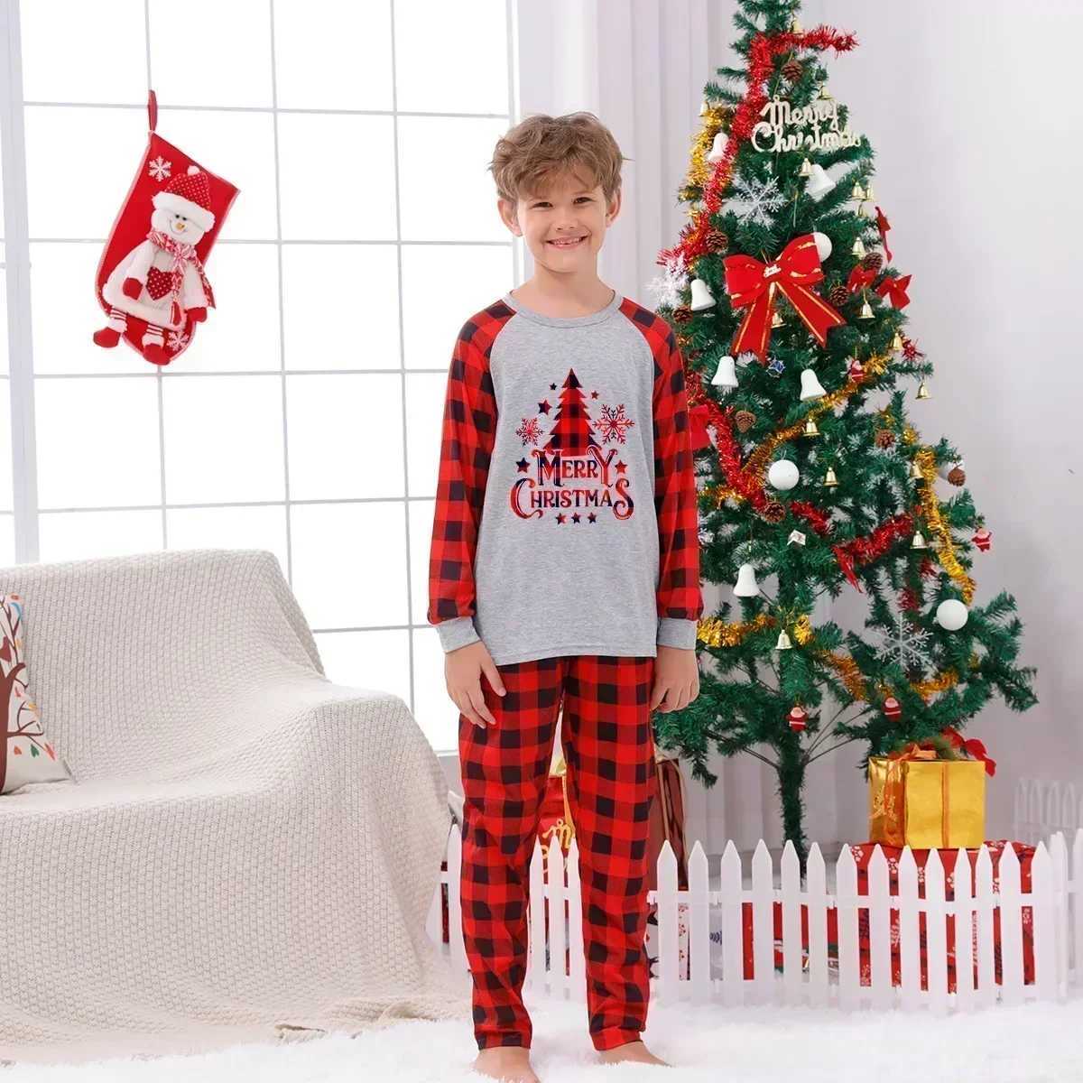 Christmas Pajama Set suitable for familycouplechildrenCh ristmastr eepr intingwa rman dso ftho mecl othesma tchingse tfo rpa rentsan dch ildrenCh rist