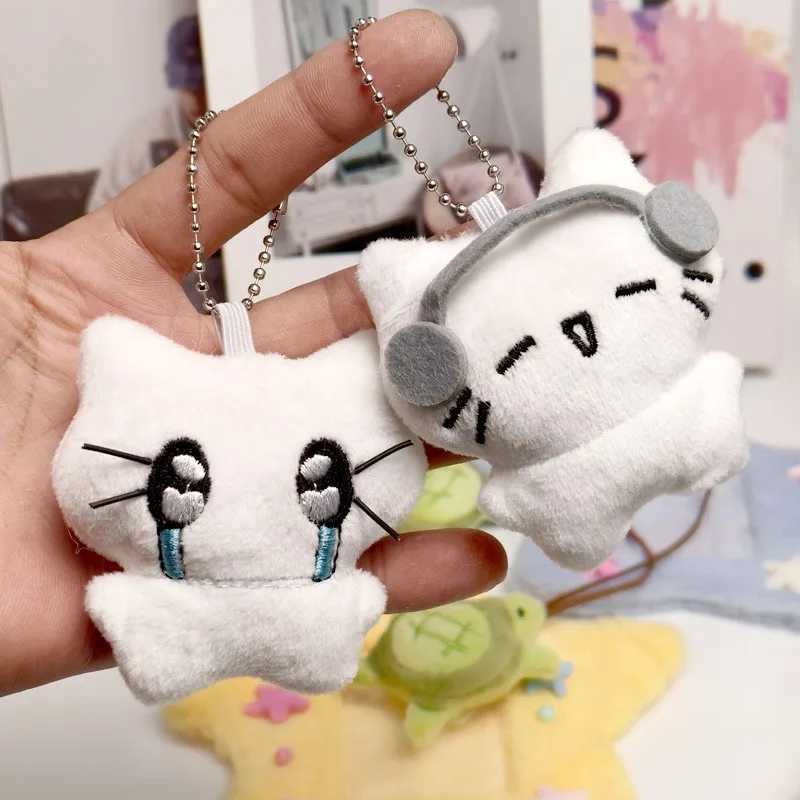 Kawaii Plush Cat Keychains Creative Embroidered Pendant Schoolbag Keyrings Backpacks Decoration Christmas Gift For FriendsX241008