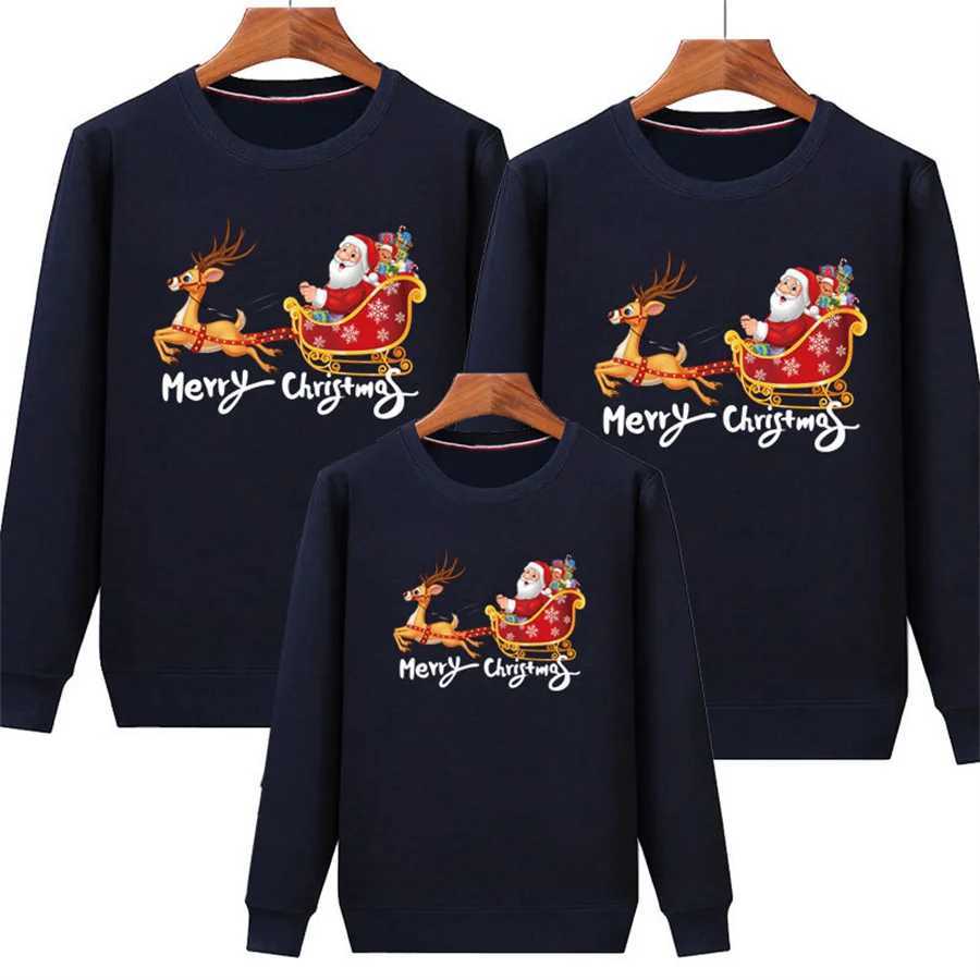 New 2024 Christmas Family Sweater Mom and Child Matching Set Knitted Long Sleeve Jacquard Parachute Mom and Me Clothes Christmas Appearance W241008