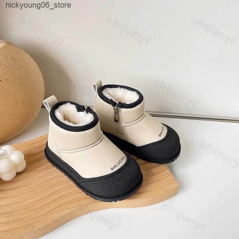 Boots Baby Girls Boys Snow Boots new 2024 Winter Children Shoes Kids Plush Boot Windproof Waterproof Outdoor Infant Cotton-padded Shoe L240910