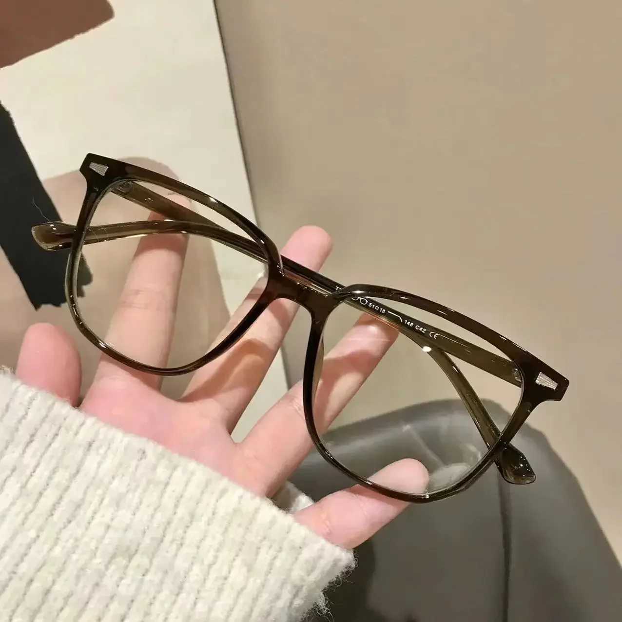 Vintage Women Men Short-sight Eyeglasses Unisex Square Frame Clear Lens Minus Glasses Prescription Myopia Eyewear Diopter To-4.0X241008