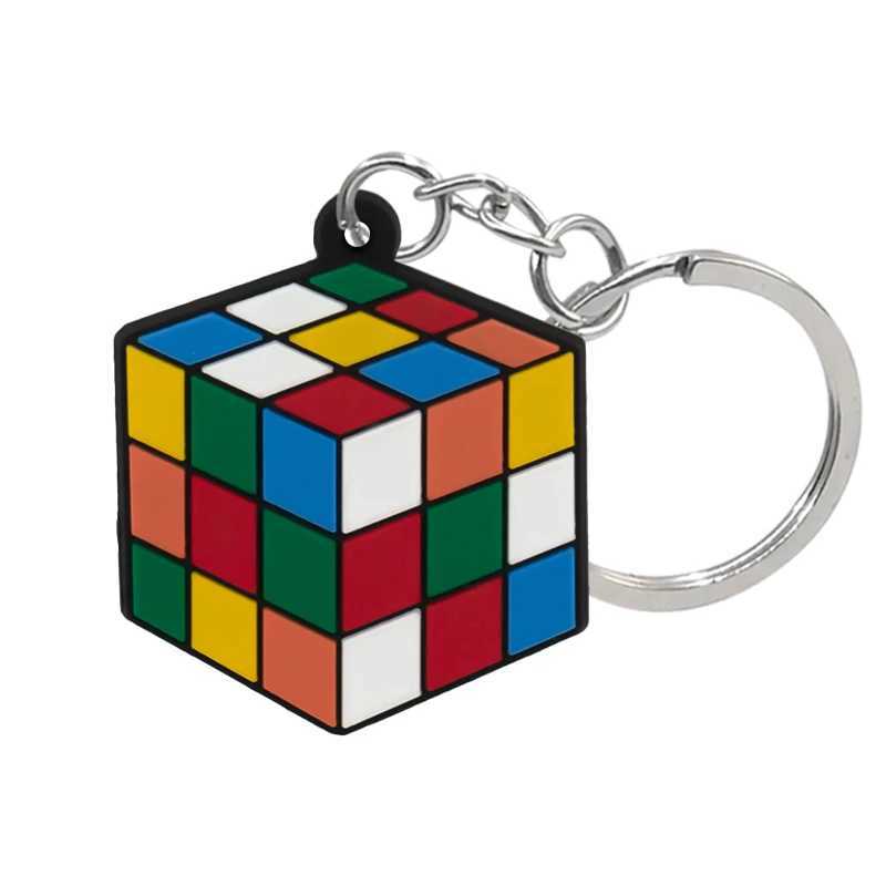 1PVC Honey Bee Cheese Keychain Magic Cube Cloud Gun Key Ring Gamepad Drinks Key Chain Handbag Accessories for Women KidsX241008