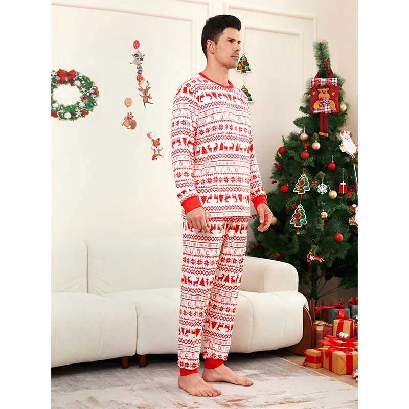 Christmas Family Matching Pajama Set Classic Elk Red Print Adult Mom Dad Daughter Pajama Set W241008