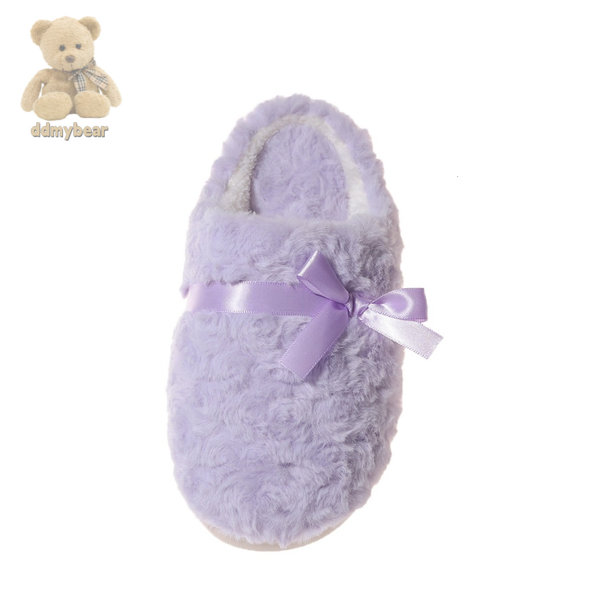 Ddmybear Rose Velvet Butterfly Knot Hairy Are Versatile And Suitable For Home Warmth. Cotton Slippers With Thick Winter Thickness Chinese Brand Shoes 
