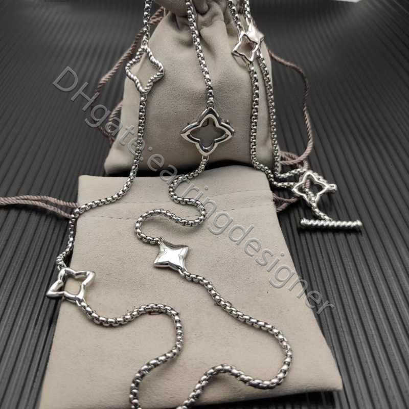 Customization Designer 90mm fashion Necklace S925 sterling Men Pendant Jewelry hollow out Four Leaf Clover Jewelrys Women luxury Necklaces birthday gift Pendants