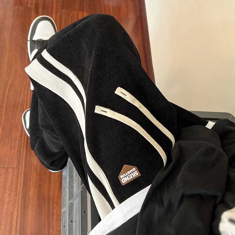 Baggy Striped Sweatpants for Men Straight-Leg Pants Fashion Hip Hop Streetwear Harajuku Trousers Casual Bottoms Y2K Male ClothesX241008