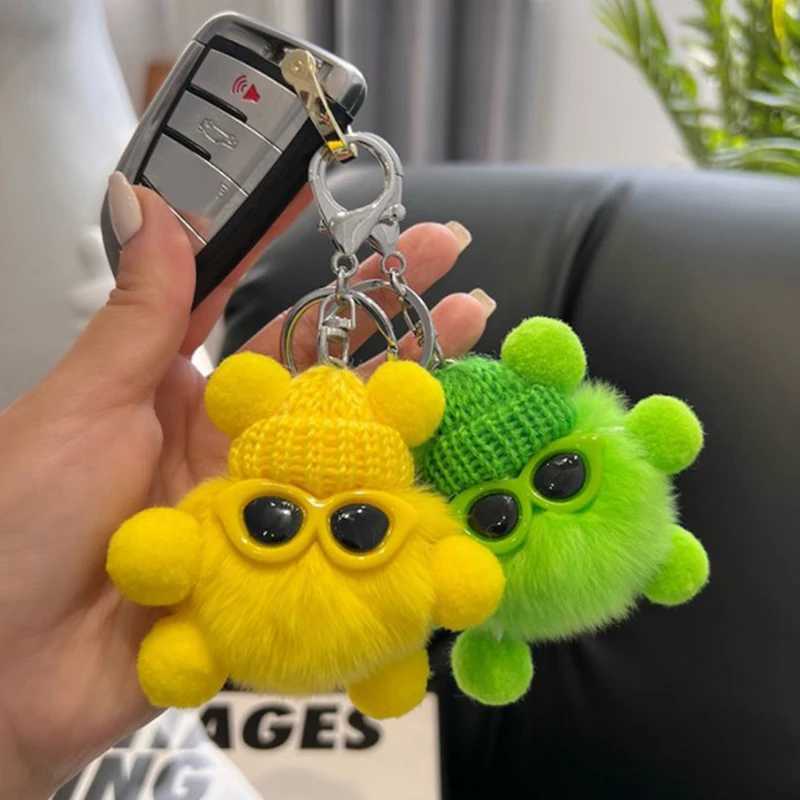 Mini Rex Rabbit Keychain Fluffy Key Chains Trinkets Pom Keychain Trinket Pompons KeychainsX241008