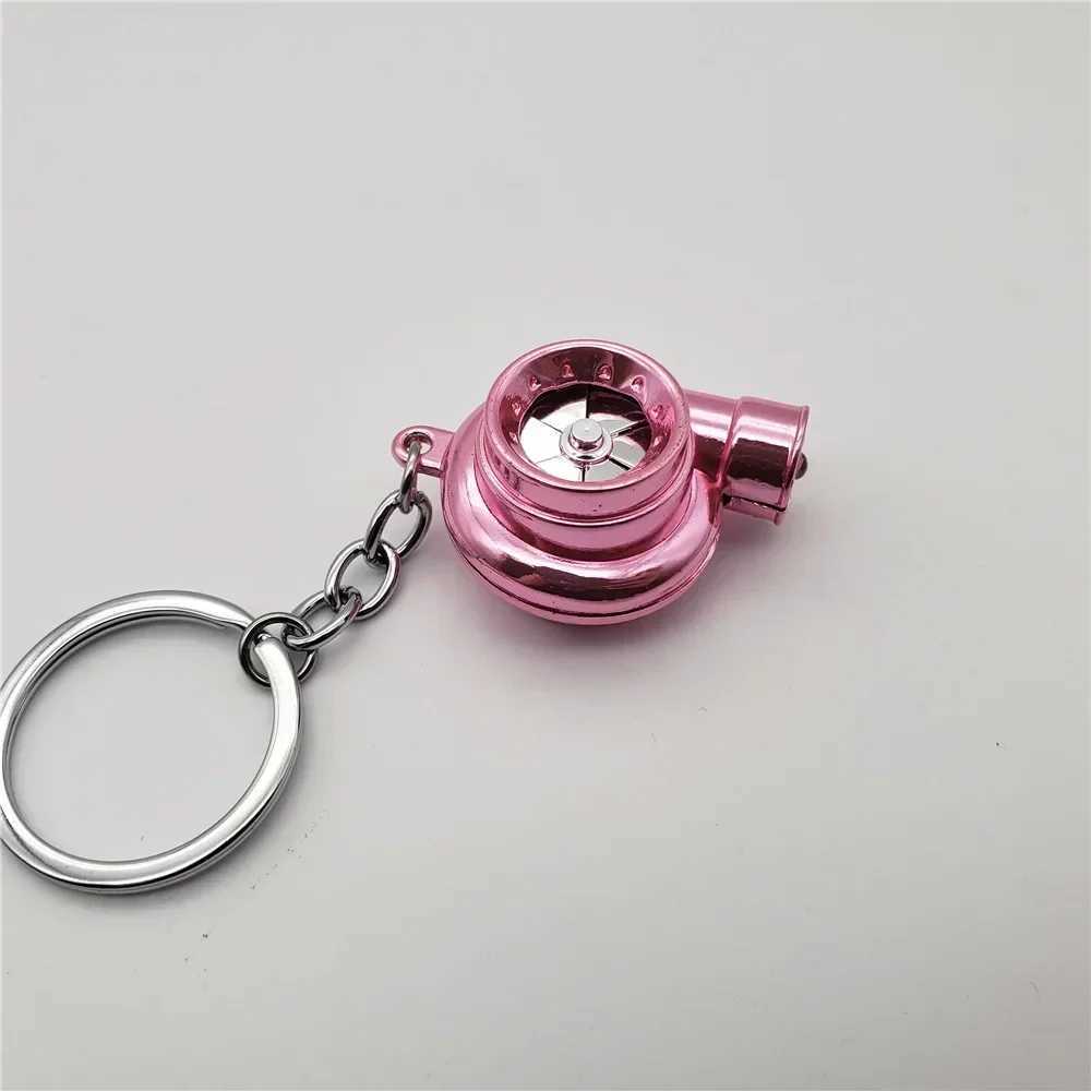 Car Turbo Spinner Keychain with Real Sound and Light Mini Turbocharger Key Chain for Car Keys Accessories Moto Turbine KeyringX241008