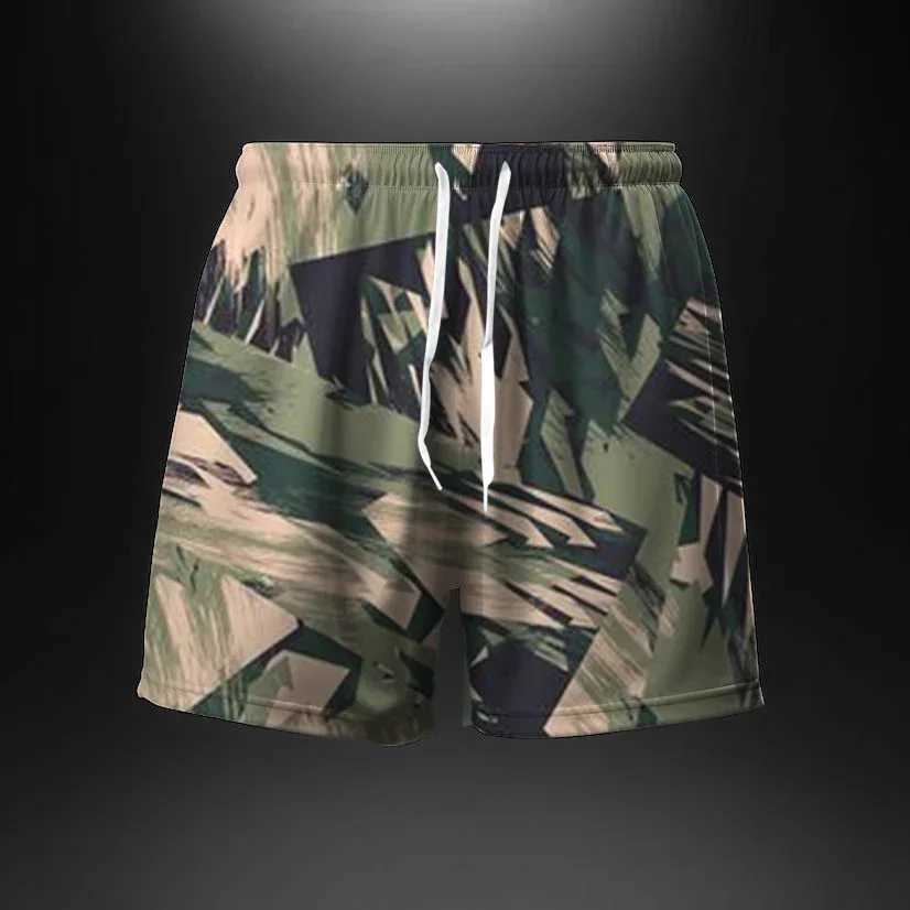Summer new womens summer bag plus size fitness training fast dry jogging casual sports mesh camouflage shortsW240713