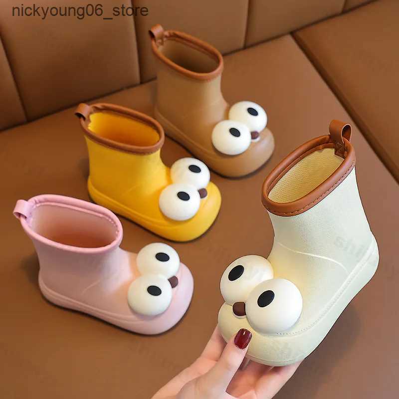 Boots Cute Kids Waterproof Rain Shoes Non-slip Boy Girl Luxury Big Eyes Rain Boots Children Fashion EVA Water Shoes Four Seasons L240910