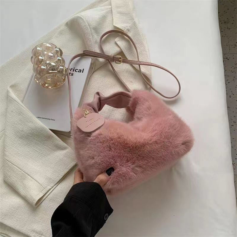 2024 autumn and winter new designer handbag women's high-end handbag plush multifunctional small chain crossbody bag