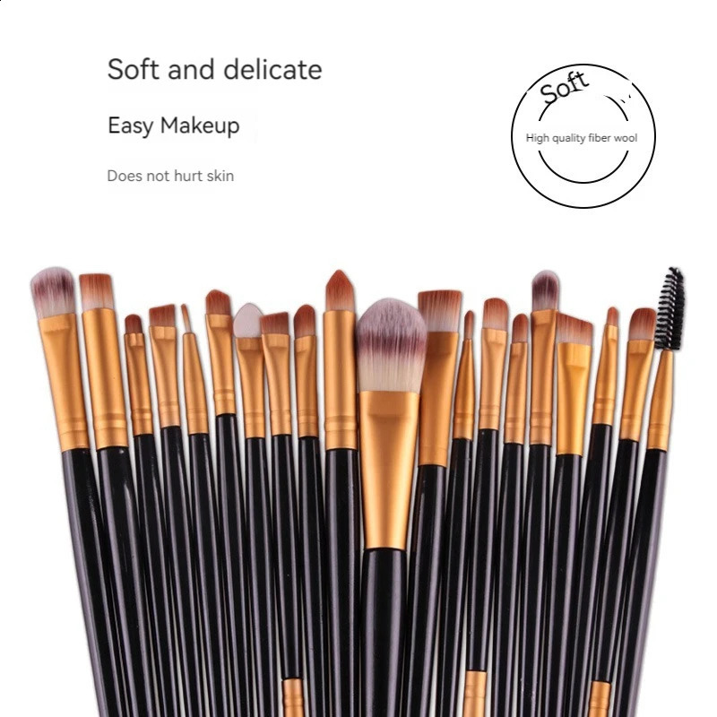 20 piece makeup brush set eye shadow brush set basic brush beauty tools super soft artificial fiber complete set 241008