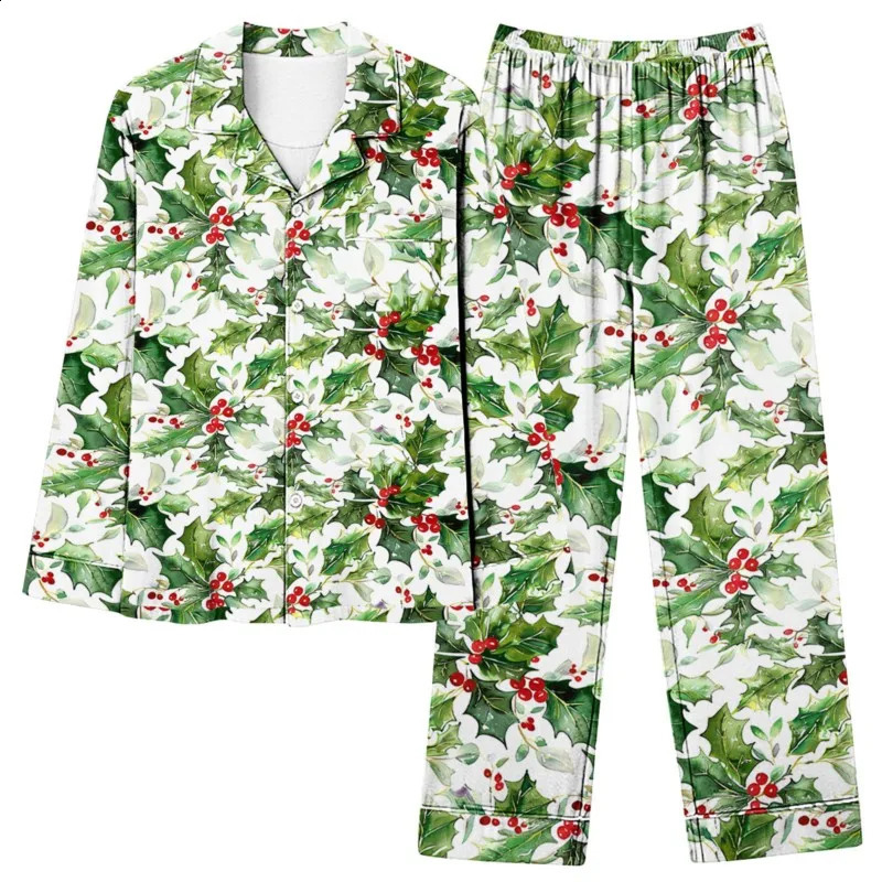 Womens twopiece set for spring summer autumn blue and floral printed womens pajamas casual loose comfortable home clothes 241008