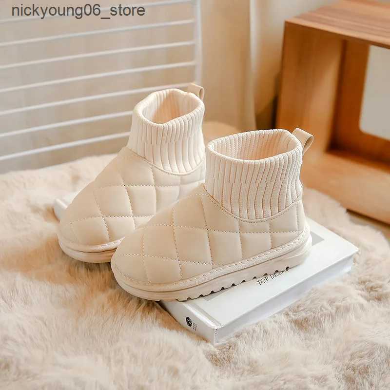 Boots Kid Snow Boots Winter Boots Plush Boy Ankle Boot Warm Girl Cotton Shoes Fashion Kid Shoe Non Slip Padded Boots Botas Nia L240910