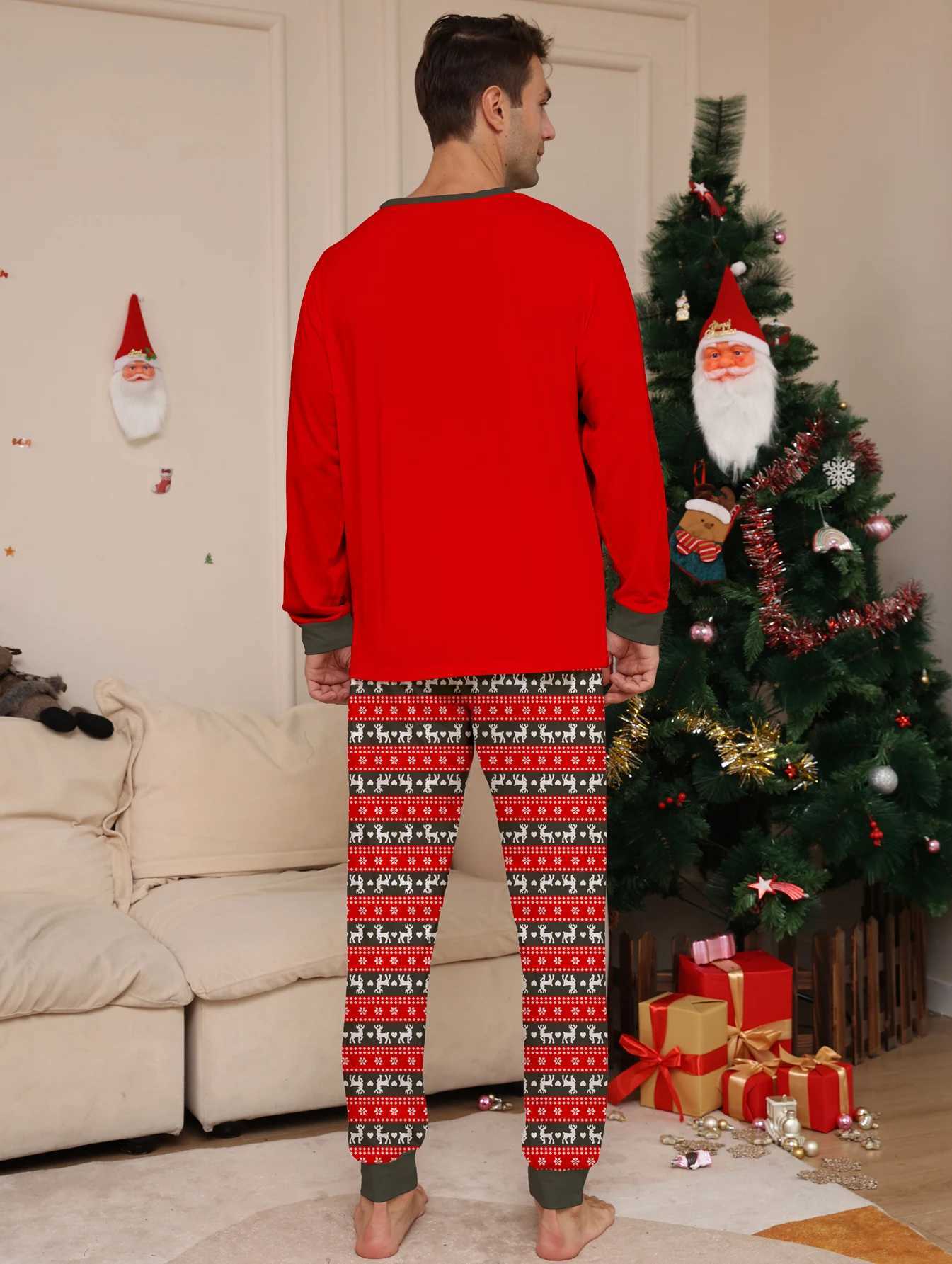 Mom Dad Child 2-piece Sleepwear Set Baby Casual Loose Sleepwear Christmas Family Appearance Sleepwear Family Matching Set W241008