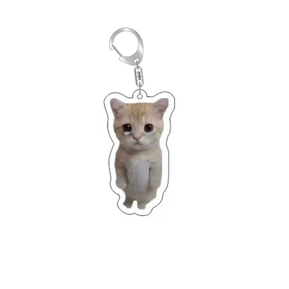 Interesting Cat Meme Series Keychain Student Gift Bag Hanging Rope Womens Bag Pendant Keychain Cute Item Cover Gift for Best FriendsXJ250409