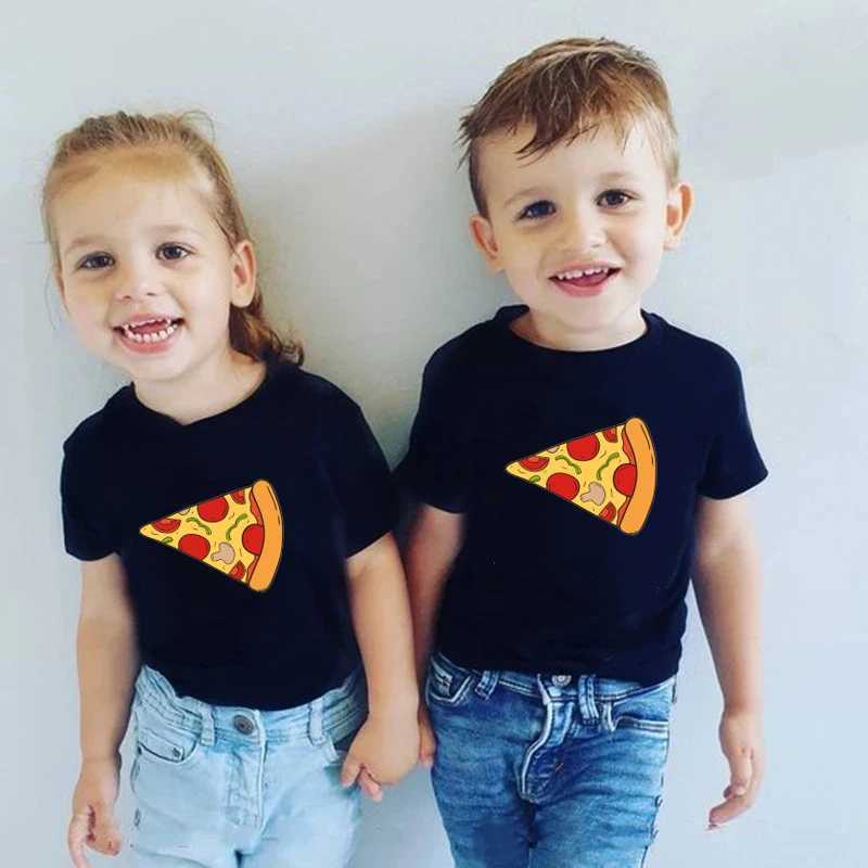 Funny Pizza and Pizza Slice Print Family Matching Shirts Cotton Dad and Daughter Son Kids Tshirts Baby Rompers Fathers Day GiftXJ241008