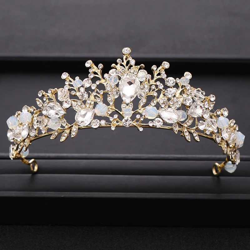 Fashionable handmade pearl crystal wedding crown Terra princess headwear bridal hair accessories wedding hair jewelry W241007