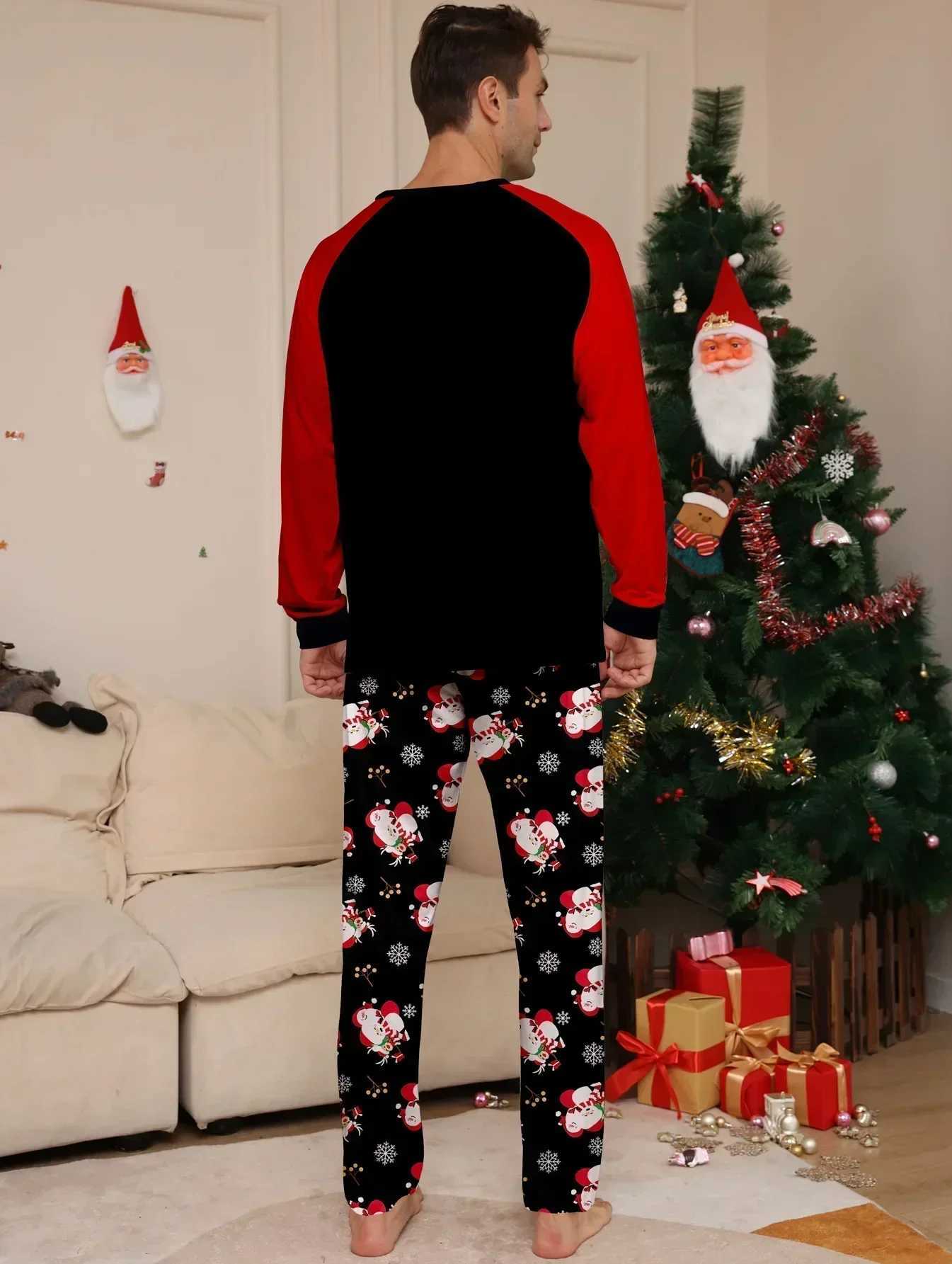 Christmas Matching Pajama Set 2024 New Years Clothing Santa Claus Allover Printed Adult Children 2-piece Set Baby Pants Christmas Family Appearance W2