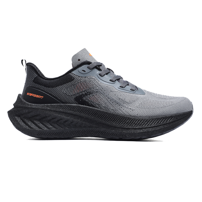 Mens Grey Running Shoes - Lightweight Comfort Sneakers with Reflective Accents, Designer Style Trainers for Athletic & Casual Wear dh1702150