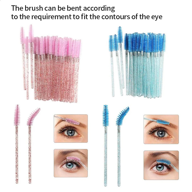 Wholesale eyelash extension crystal eyelash brush disposable eyelash brush and eyelash comb makeup brush 241008