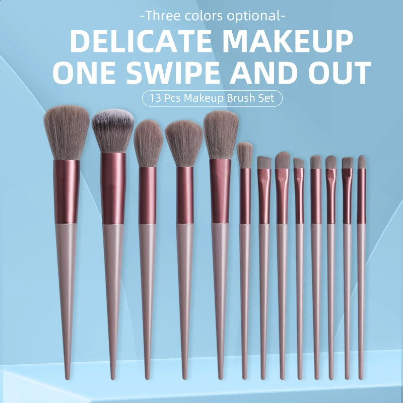 13 makeup brushes complete set 3 colors soft hair female makeup tools basic makeup brush eye shadow complete set 241008