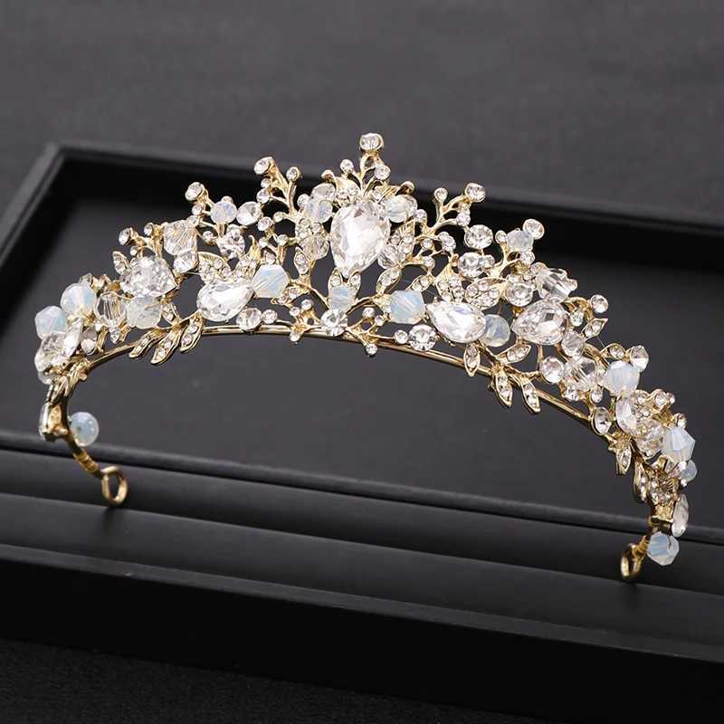 Fashionable handmade pearl crystal wedding crown Terra princess headwear bridal hair accessories wedding hair jewelry W241007