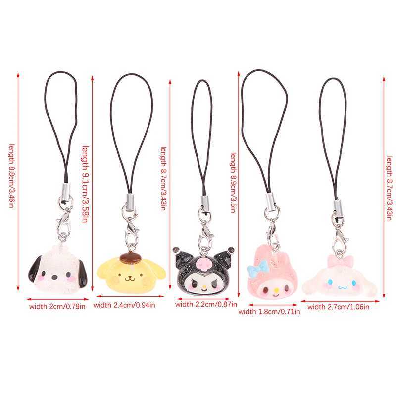 Kawaii Cartoon Anime Kuromi Mobile Phone Lanyard Melody Phone Straps Keychain Cute Bags Pendant For Girls GiftX241008