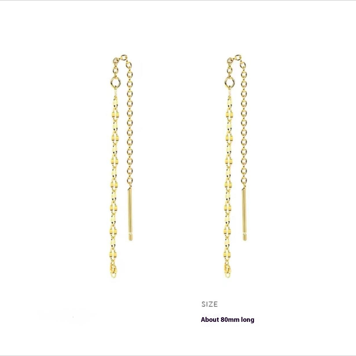 needle sparkg tassel women's earrings, elegant and niche design, 2024 new item