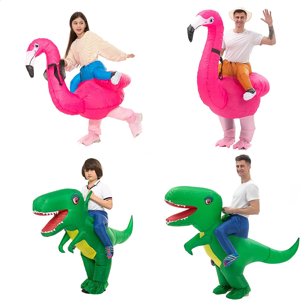 Kids Adult Cosplay Unicorn Flamingo Dinosaur Inflatable Costumes Anime Disfraz Cosplay Costume Halloween Holiday Party Suit 240929