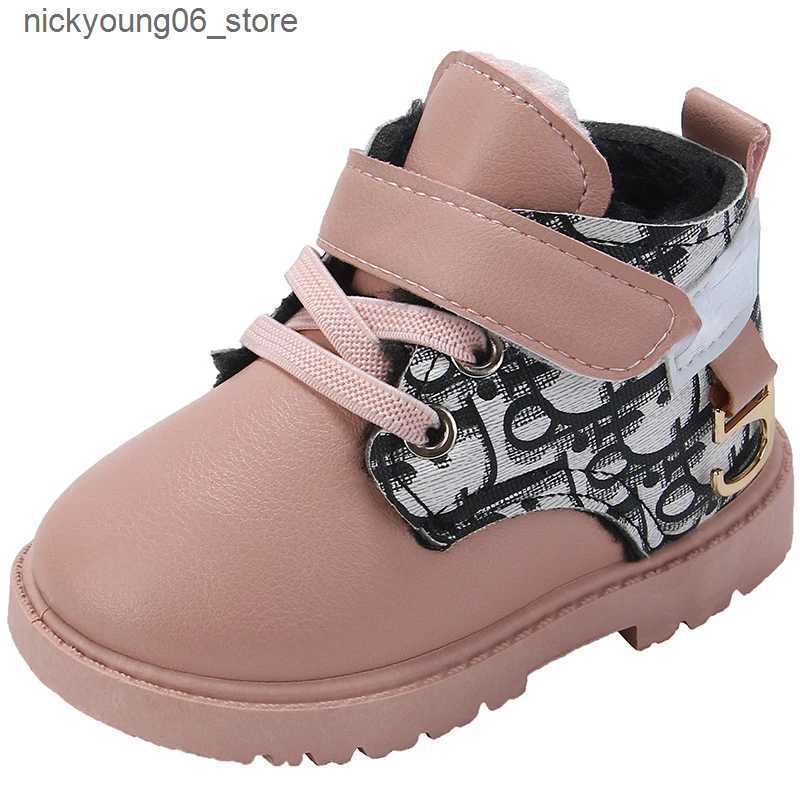 Boots Plush Children Snow Boots Winter Boot Anti Slip Baby Walking Shoes Warm Boys Ankle Boot Girl Cotton Boots Padded Boot Kid Shoes L240910