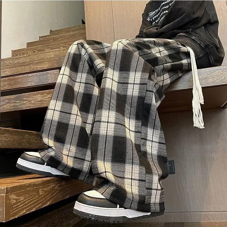 Mens 6XL summer oversized leg pocket pants casual Y2K plain pants Trouser Harajuku street wear sports pants Japan 240930