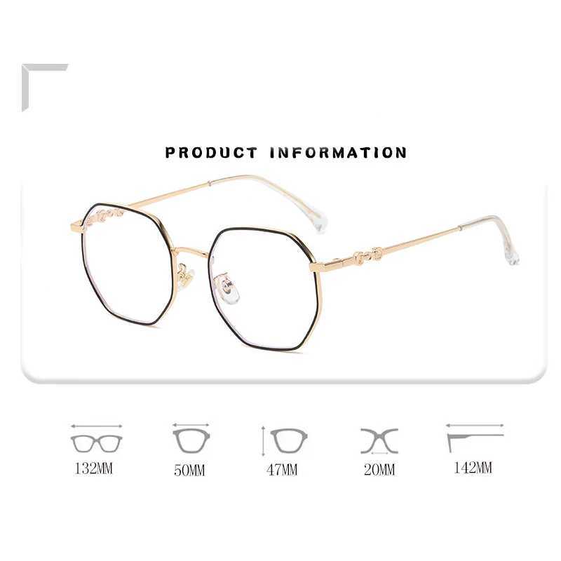 Classic Blue Light Blocking Women Glasses Frame Fashion Metal Spring Hinge Eyewear Optical Prescription Eyeglasses FramesX241008