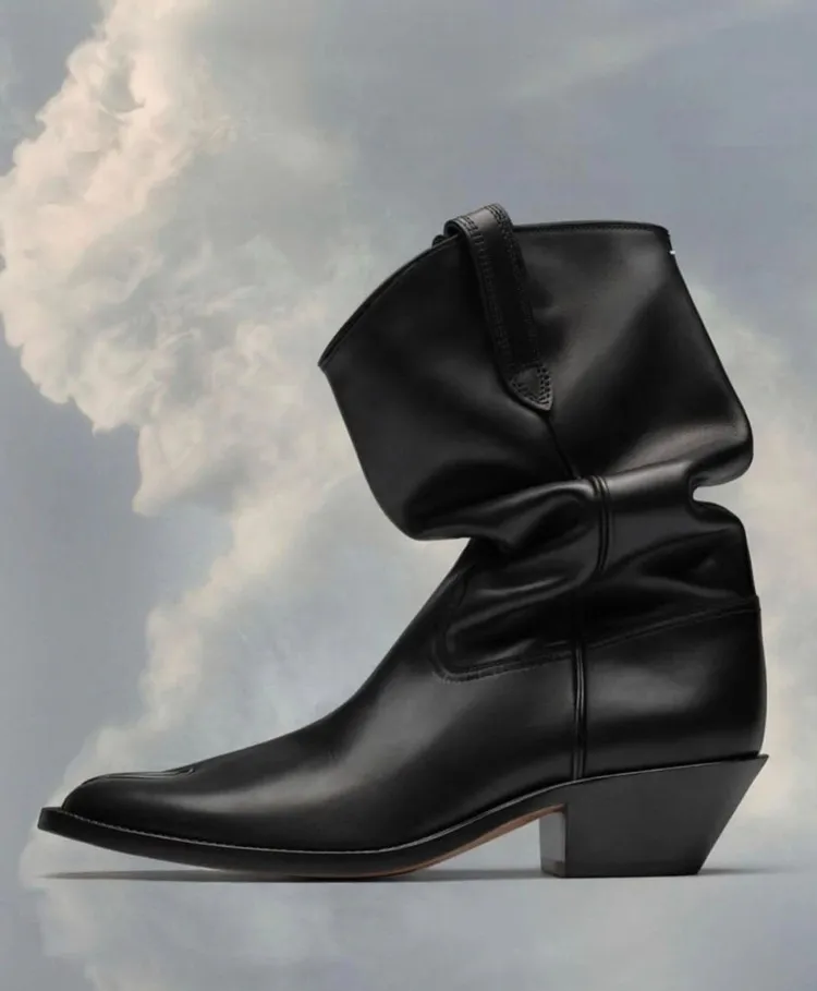 2023 Brand Design Tabi Boots Split Toe Chunky High Heel Booties Leather atos Fashion Autumn Women Shoes Botas Mujer 241119