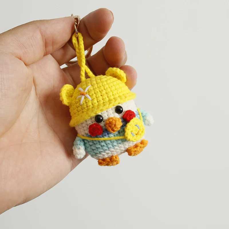 Cute Piggy Keychain For Couple Gift Kawaii Cartoon Pig Doll Crochet Keychain Handmaking Knitting Animal Doll Keyring Bag PendantX241008