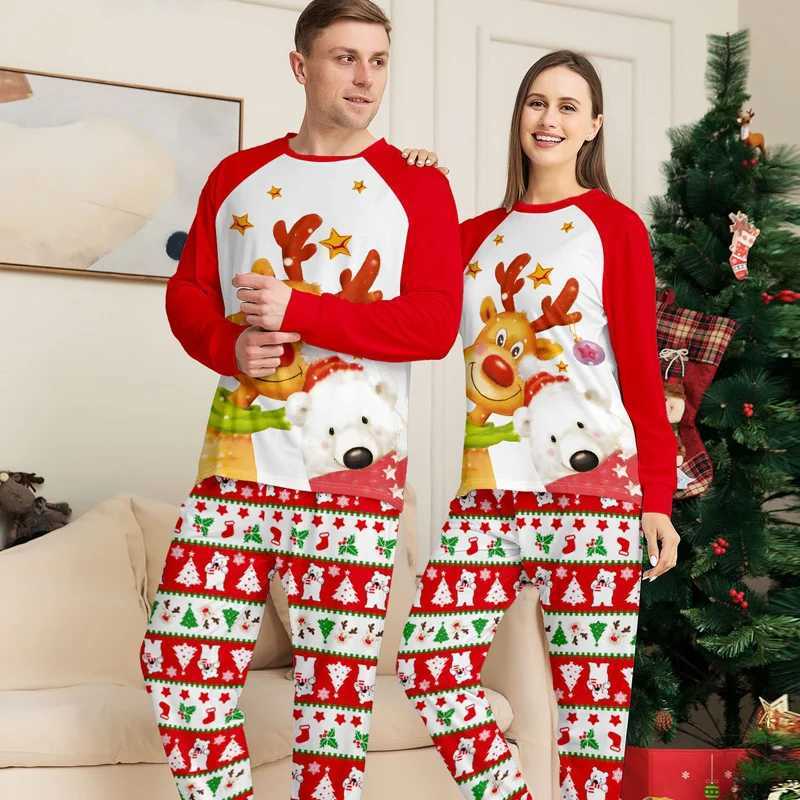 Christmas Family Matching Set Pajama Clothing Set 2024 Cartoon Printing Mother Children Baby Christmas Family Appearance Pajama W241008